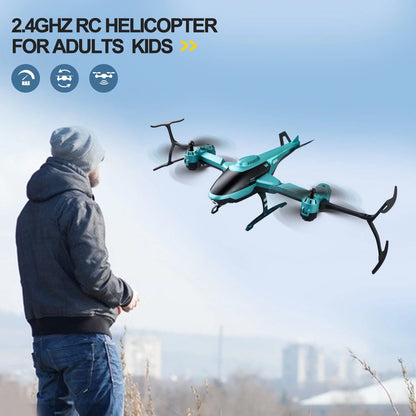 RC Helicopte Drone with 1080P HD Camera for Kids Adults, FPV Drone Beginners Foldable Live Video Quadcopter 2 Batteries Blue