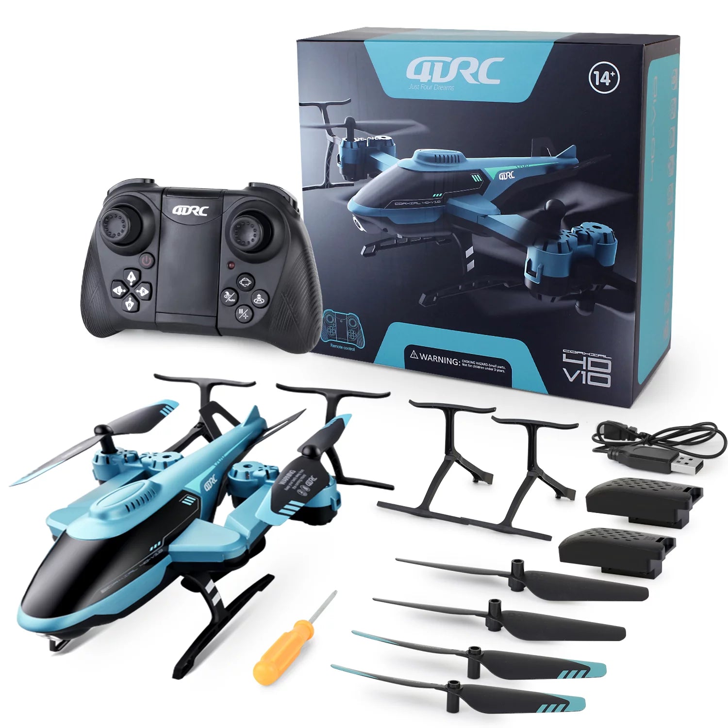 RC Helicopte Drone with 1080P HD Camera for Kids Adults, FPV Drone Beginners Foldable Live Video Quadcopter 2 Batteries Blue